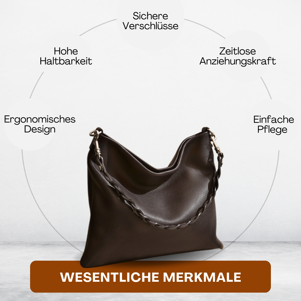 BERK | Gebänderte Leder-Tragetasche mit Schlaufe