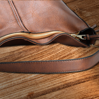 BERK | Minimalistische Zwei-Wege-Leder-Umhängetasche im Vintage-Stil