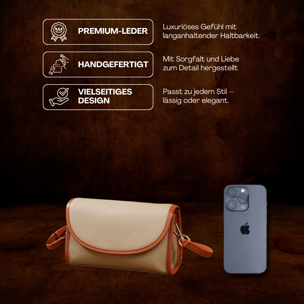 BERK | Schicke kompakte Leder Baguette Crossbody Tasche