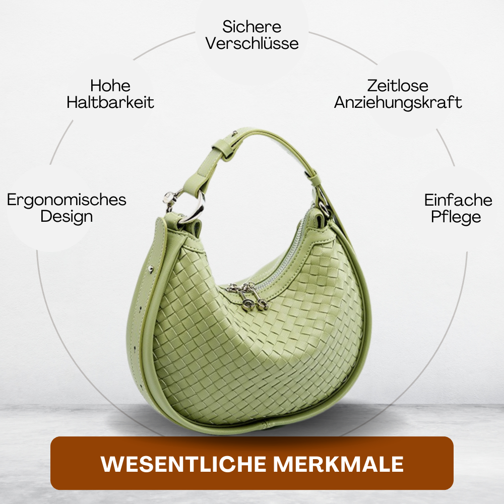 BERK | Sichelform Geflochtenes Leder Portemonnaie
