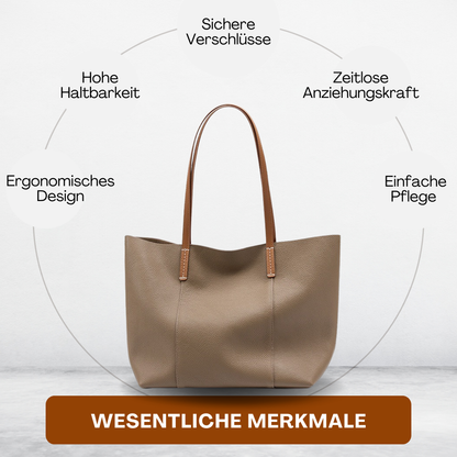 BERK | Handgetragene Leder-Umhängetasche mit großem Fassungsvermögen