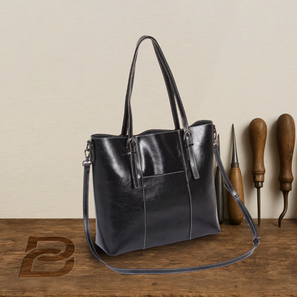 BERK | Große handgetragene Tasche aus echtem Leder
