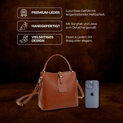 BERK | Mini-Ledertasche mit strukturiertem Top-Griff