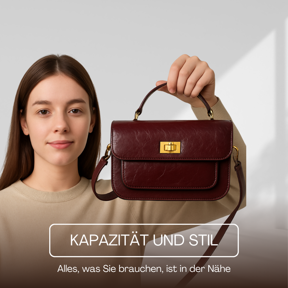 BERK | Vintage Echtes Leder Schloss-Verschluss Crossbody Top