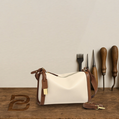 BERK | Hochwertige zweifarbige Tasche aus echtem Leder