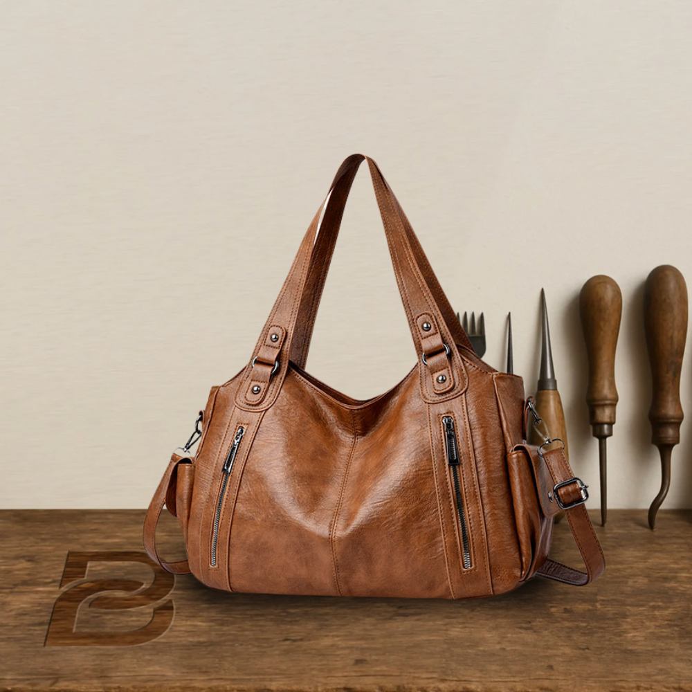 BERK | Elegante Leder Tote Große Umhängetasche