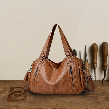 BERK | Elegante Leder Tote Große Umhängetasche