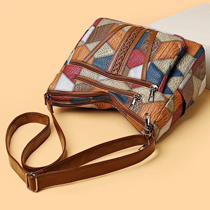 BERK | Colorblock Chic 3D-Muster Crossbody Tasche