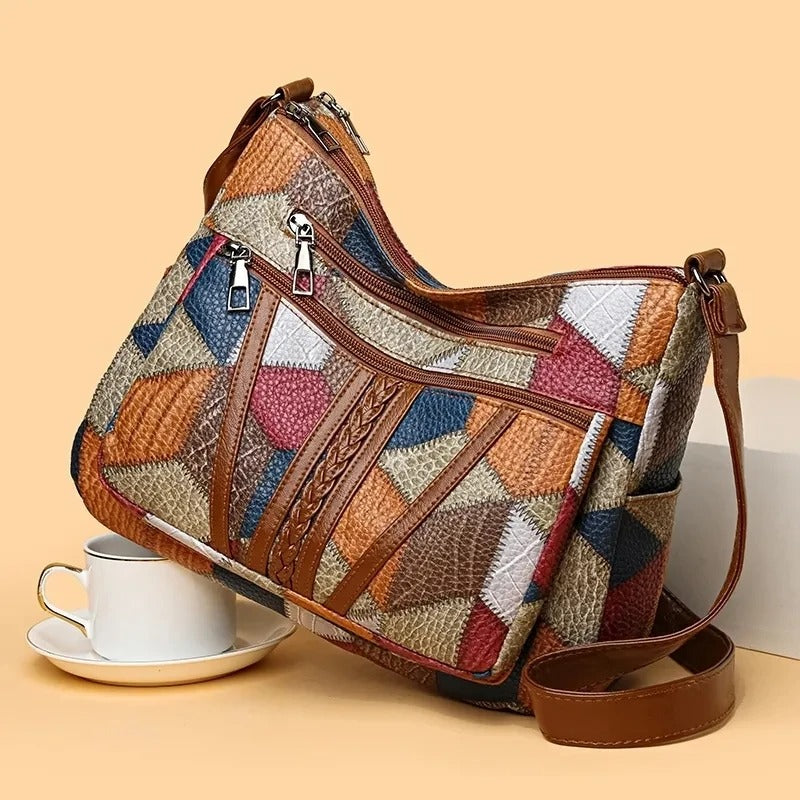 BERK | Colorblock Chic 3D-Muster Crossbody Tasche
