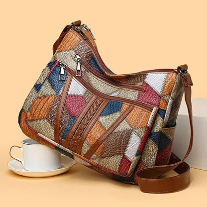 BERK | Colorblock Chic 3D-Muster Crossbody Tasche